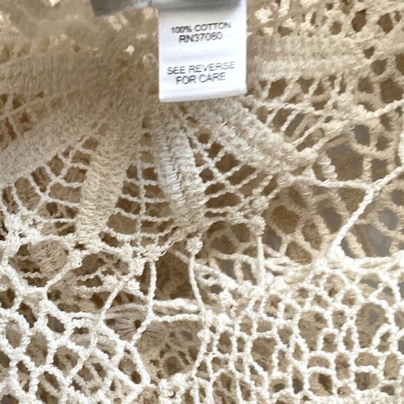 CATO FLORAL CROCHET LACE FRINGE BOHO OPEN FRONT CARDIGAN - Picture 15 of 16